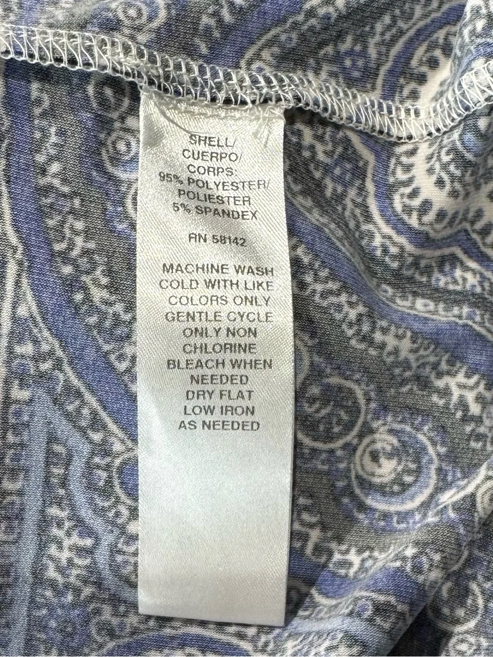 London Times Blue, Pink & Cream Paisley 3/4 Sleeve Women's Shift Dress Size 10 - Picture 4 of 4